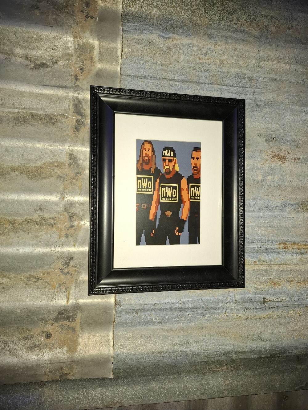 8 Bit NWO Retro Wrestling Framed Art Print Lo Fi Pixel Art By Neon Nicho